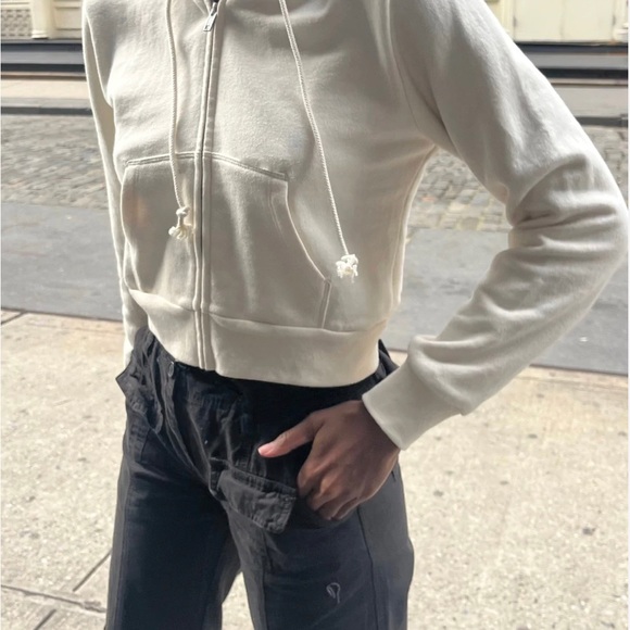 Brandy Melville Hoodie White Hoodie Brandy Melville Sweatshirt Crystal Hoodie - Picture 1 of 7